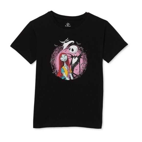 Disney The Nightmare Before Christmas Girls Jack Sally Happy Graphic T Shirt - Picture 1 of 6